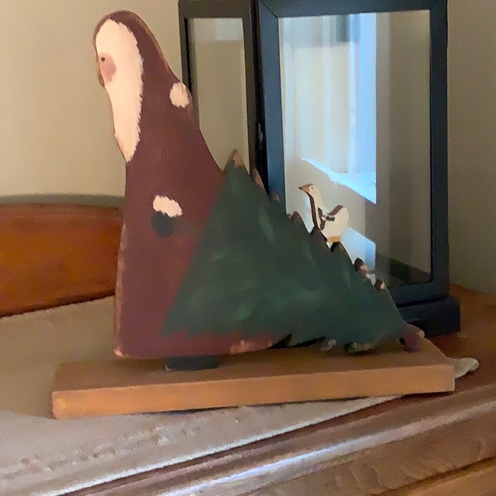 Wooden Santa with Tree